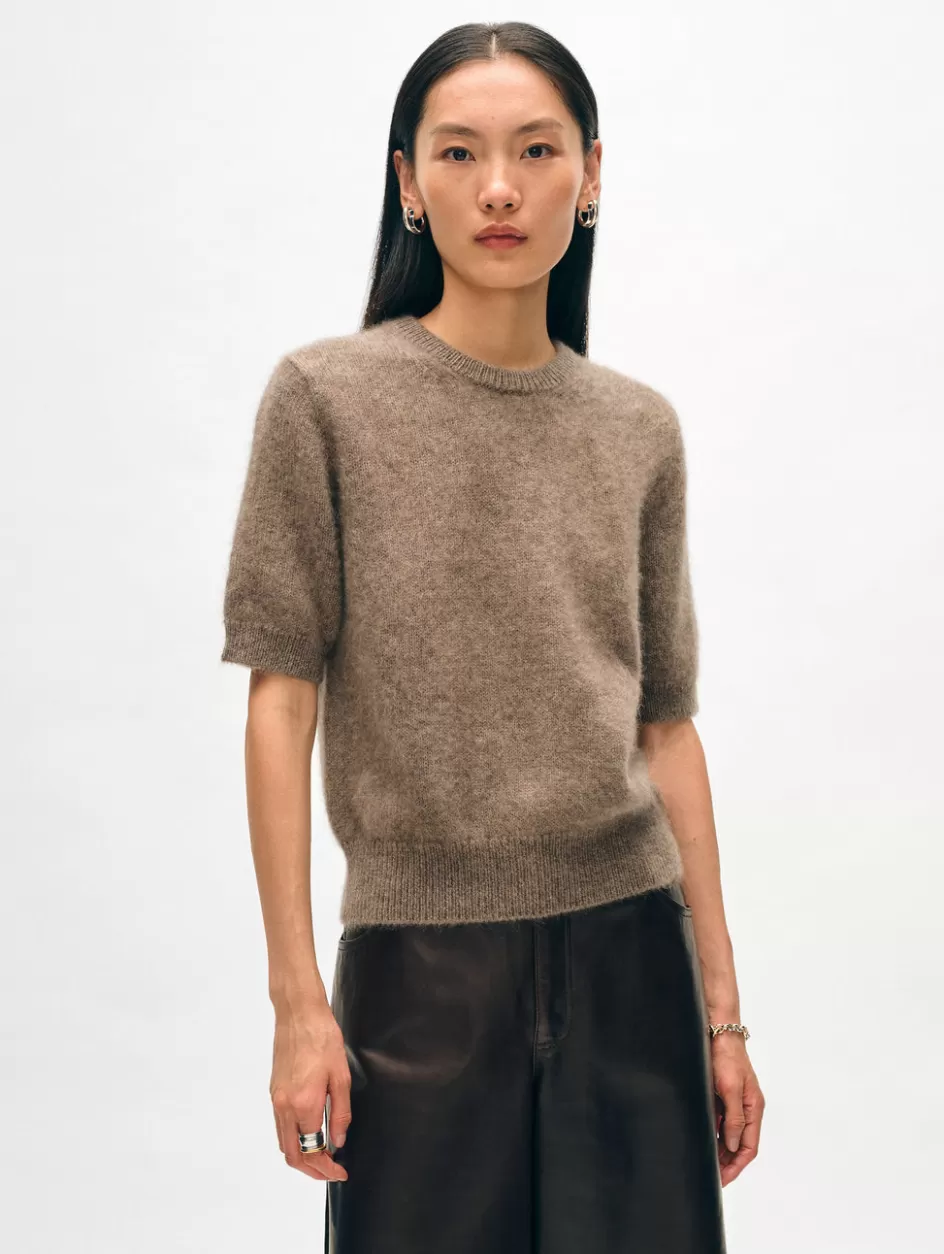 White + Warren Sweaters-brushed cashmere tee