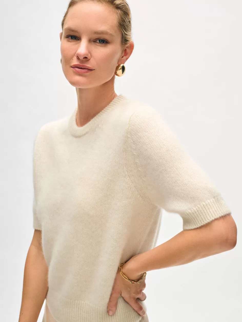 White + Warren Sweaters-brushed cashmere tee