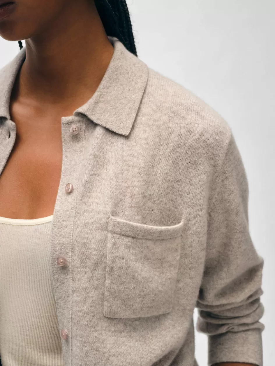 White + Warren Cardigans-cashmere button down shirt