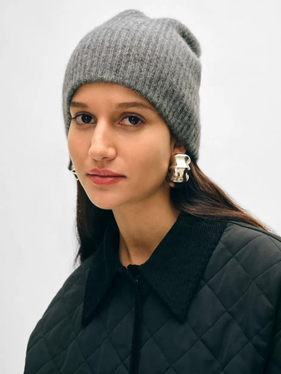 White + Warren Accessories-cashmere plush rib beanie