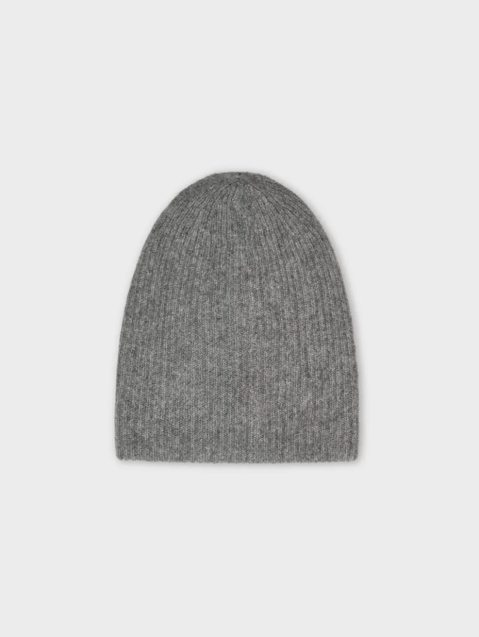 White + Warren Accessories-cashmere plush rib beanie