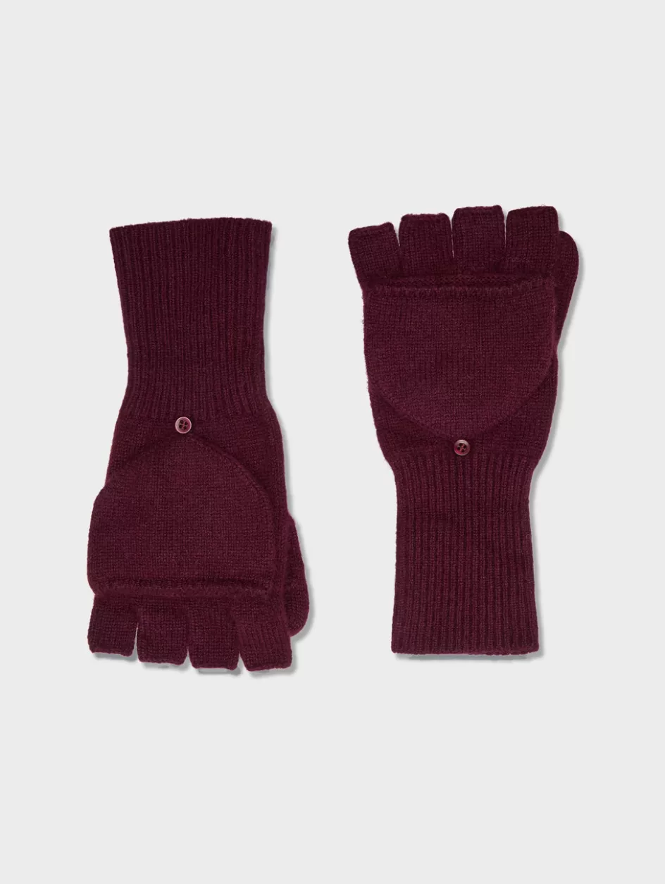 White + Warren Hats + Gloves-cashmere pop top glove