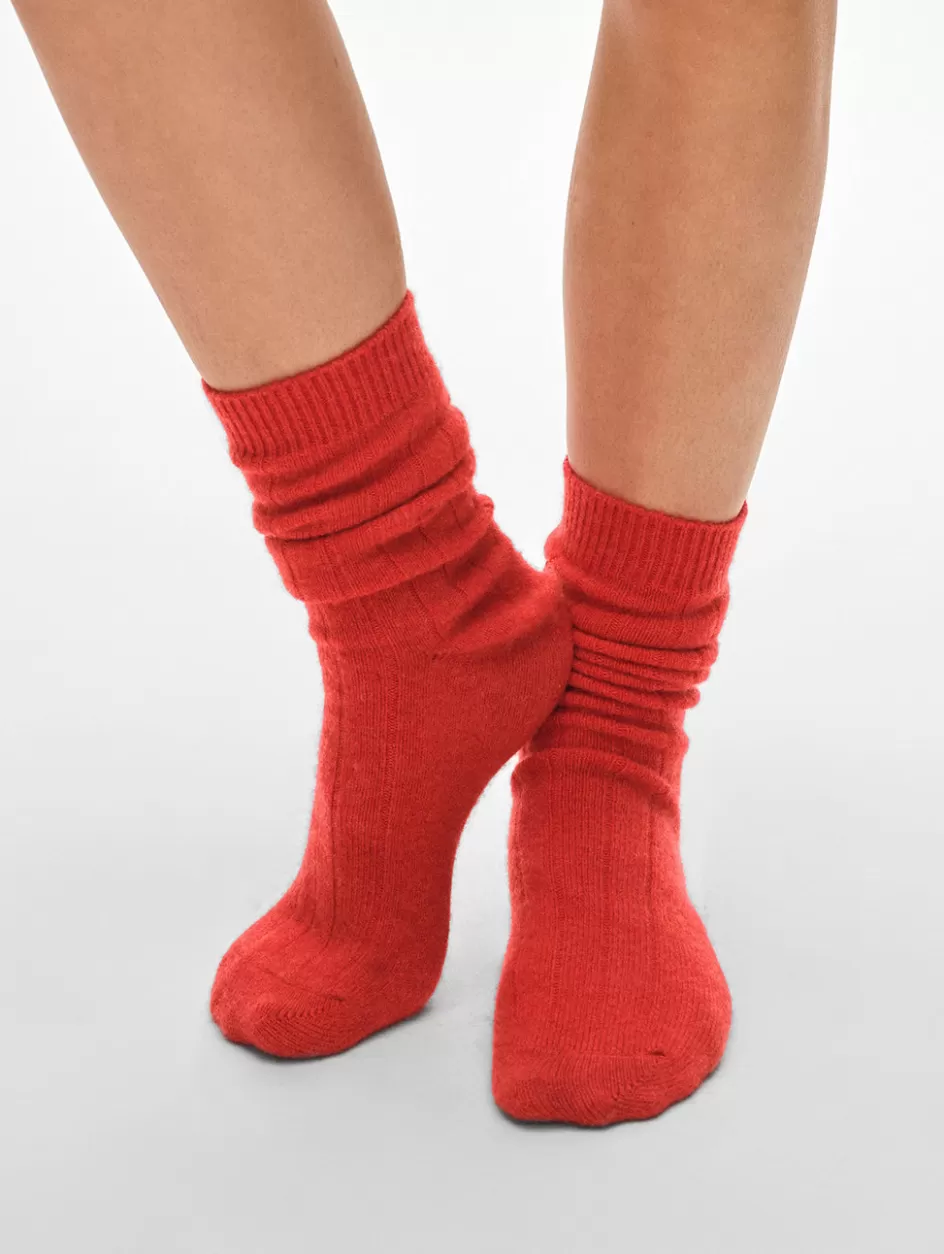 White + Warren Socks + Slippers-cashmere ribbed socks