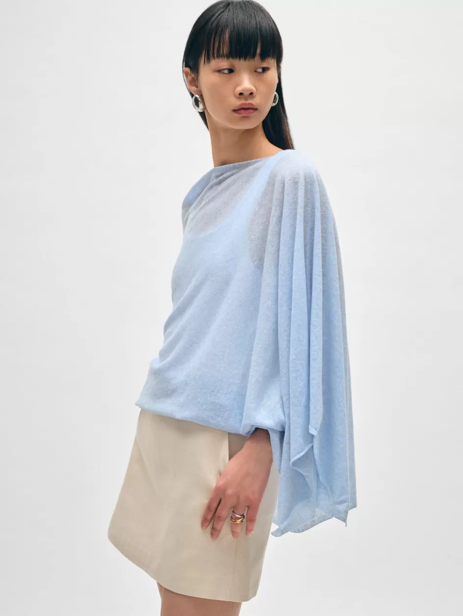 White + Warren Ponchos-linen blend two way topper