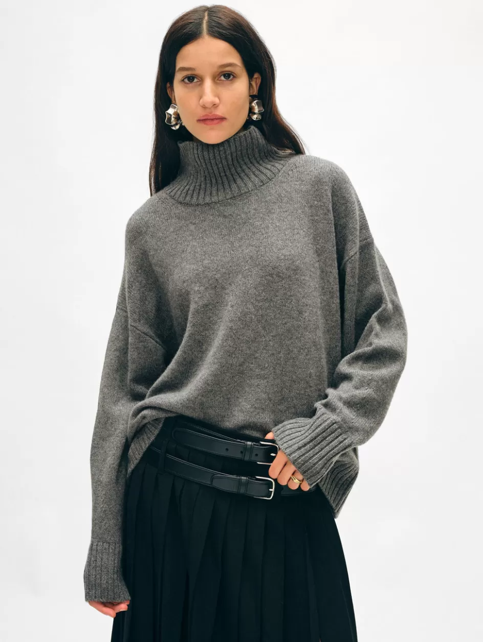 White + Warren Sweaters-merino cashmere standneck