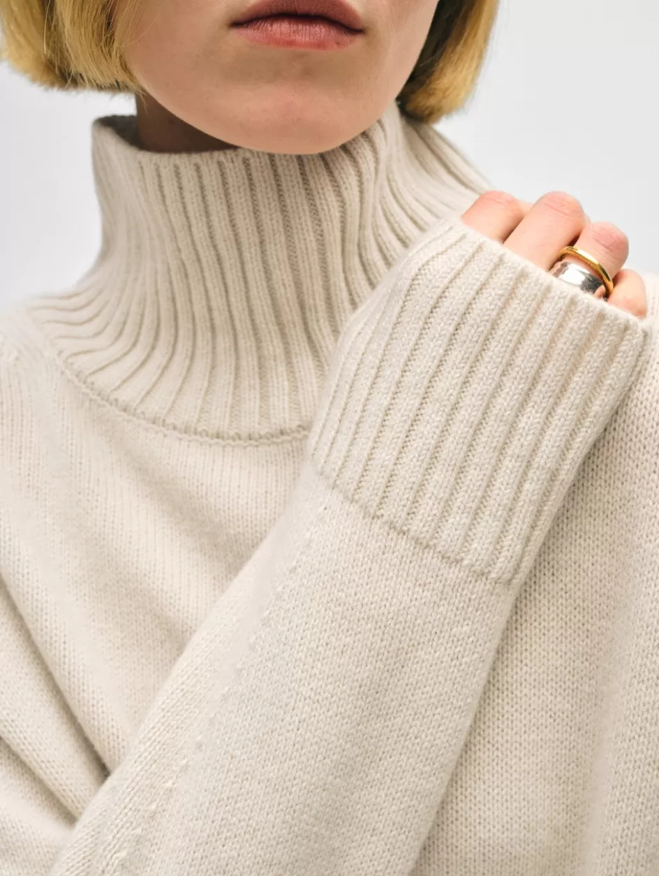 White + Warren Sweaters-merino cashmere standneck