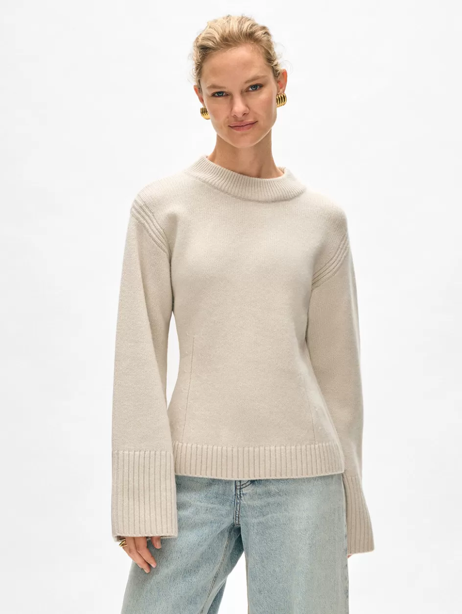 White + Warren Sweaters-merino cashmere waisted crewneck