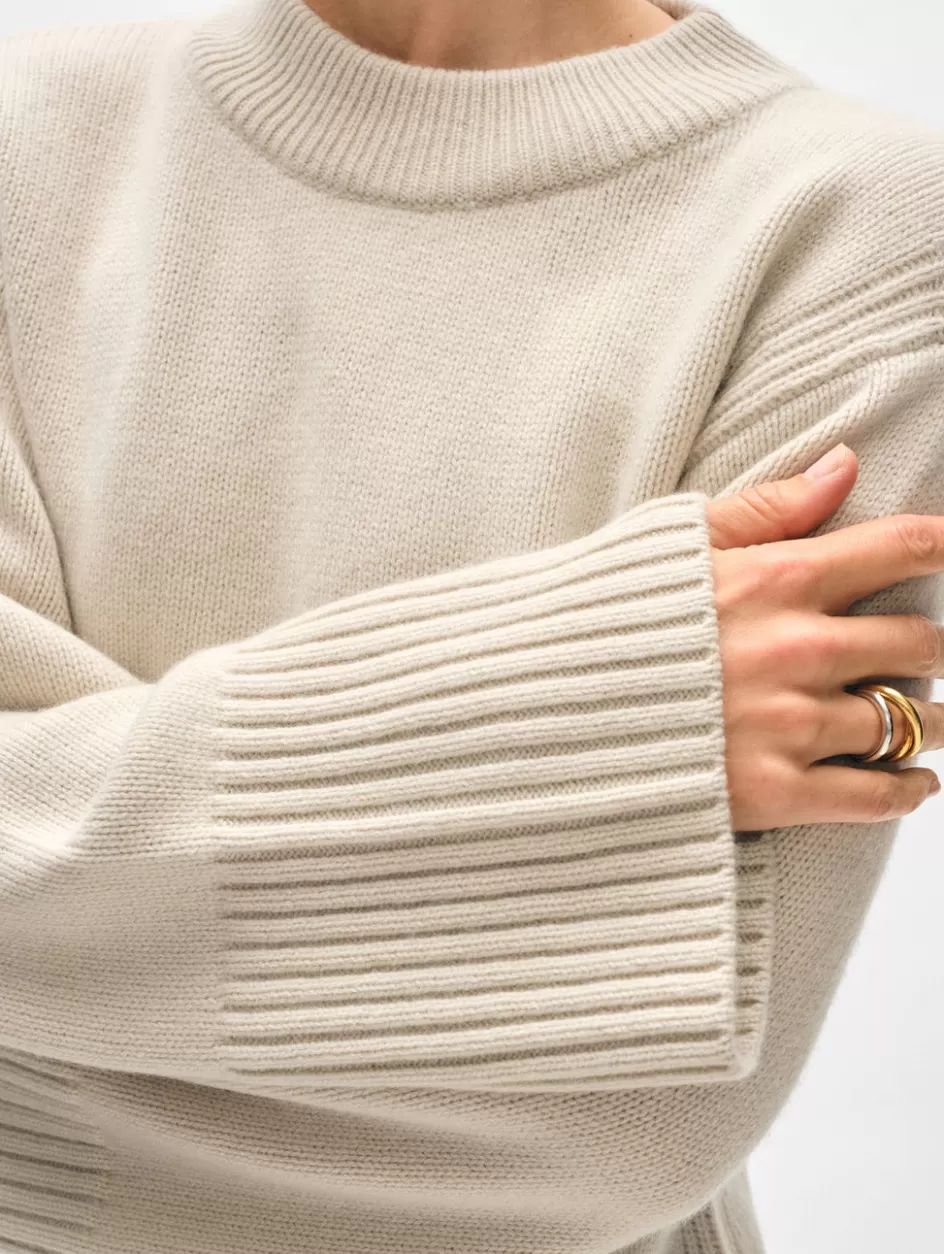 White + Warren Sweaters-merino cashmere waisted crewneck